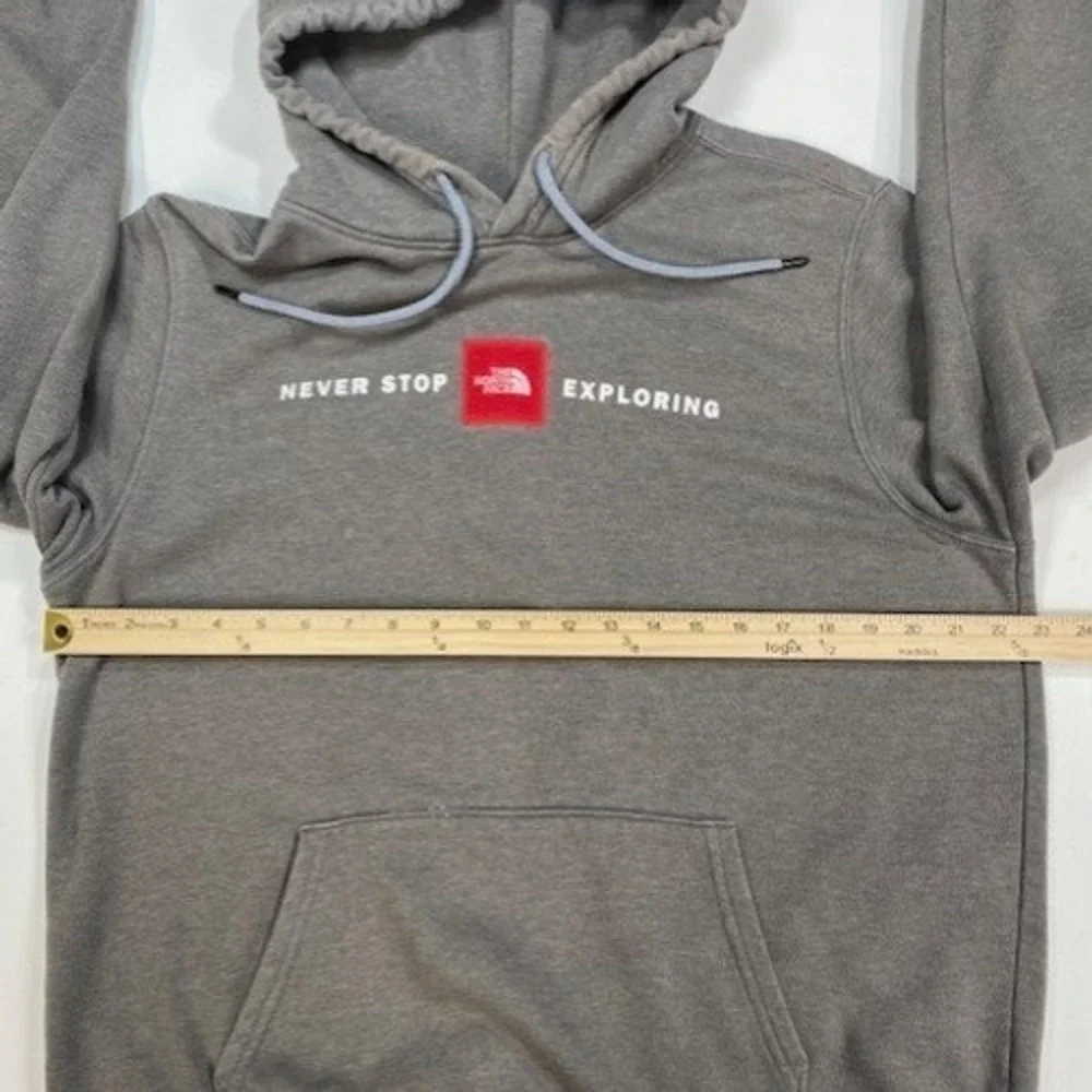 The North Face Mens‎ Hoodie Gray Never Stop Exploring Graphic Pullover Size L